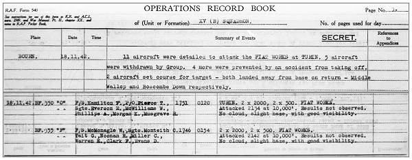 clips- Operations Record Book - 18 Nov 1942 - Turin