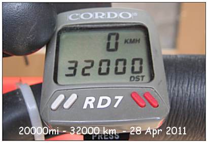 28 Apr 2011 - 32000 km / 20000 mi on the meter
