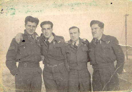 F/Sgt. Anthony 'Tony' D Kall (left) with three crew members