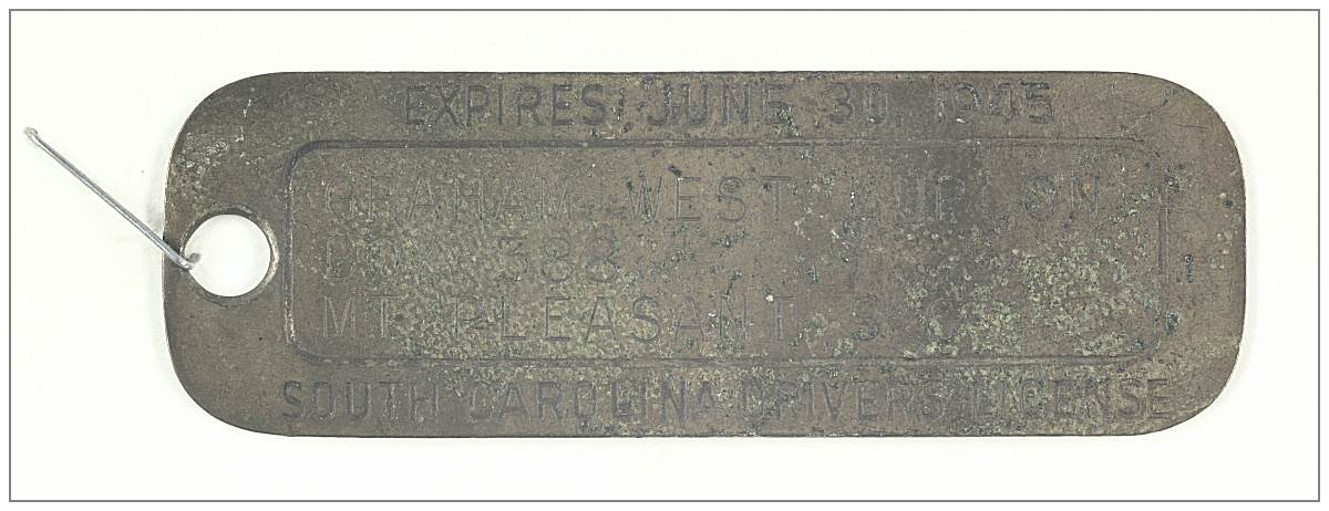 SC - Drivers License - Lupton - expires 30 Jun 1945