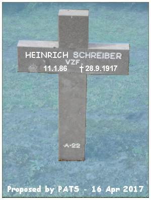Vzfw. Heinrich Schreiber - Grab A 22 - 1914-1918 Ysselsteyn - proposed by PATS