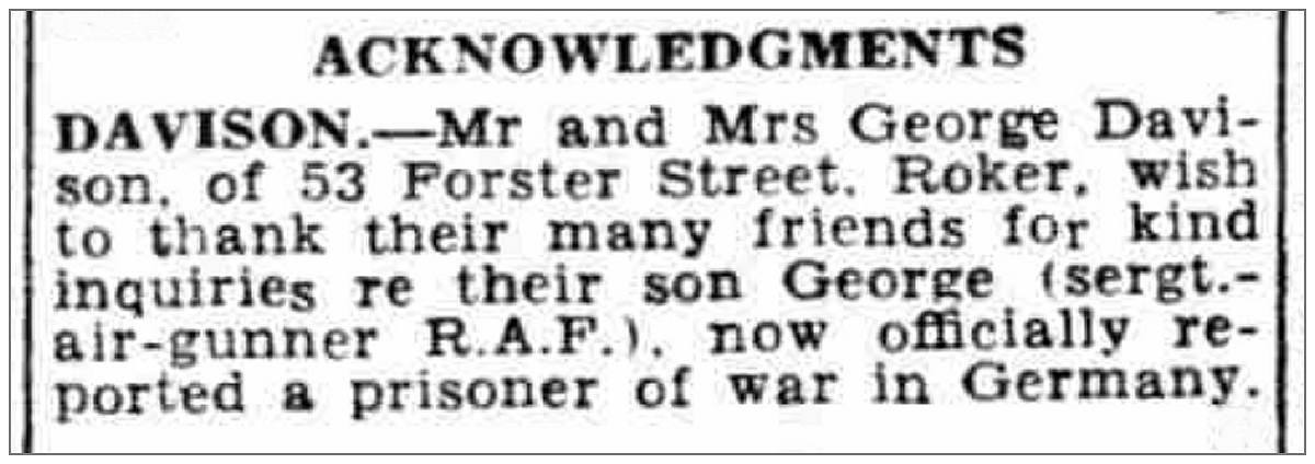 Acknowledgment - Mr. and Mrs. George Davison - 08 Oct 1942 - page 6
