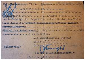 Ausweis Nr. 430 - VII-A - Moosburg, 26 Apr 1945