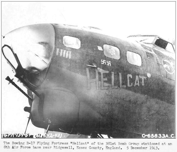 B-17G - 'HELLCAT' - 05 Dec 1943, Ridgewell, Essex Co., England
