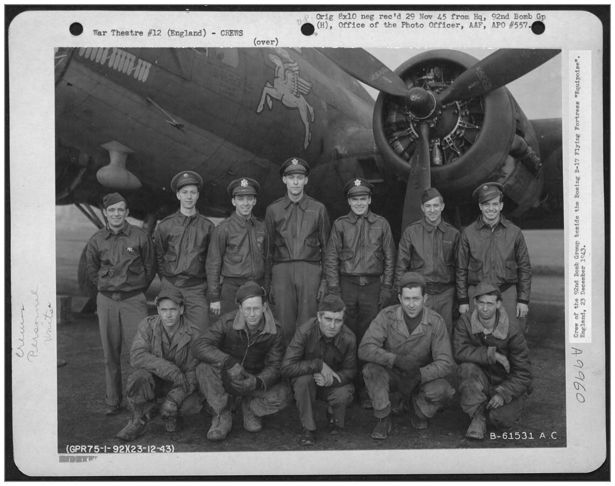Combat and Ground Crew - Capt. McLaughlin - 23 Dec 1943, England