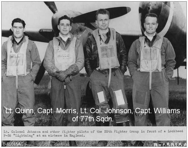 l-r: 1st Lt. Russell G. Quinn, Capt. Morris, Lt. Col. Johnson and Capt. Williams