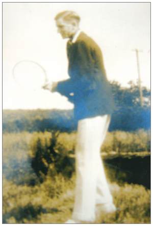 Robert Charles Blockey - with tennis racquet