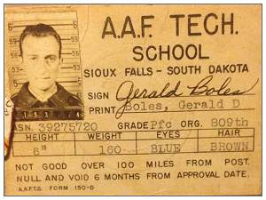 ID-card - Pfc. Gerald D. Boles