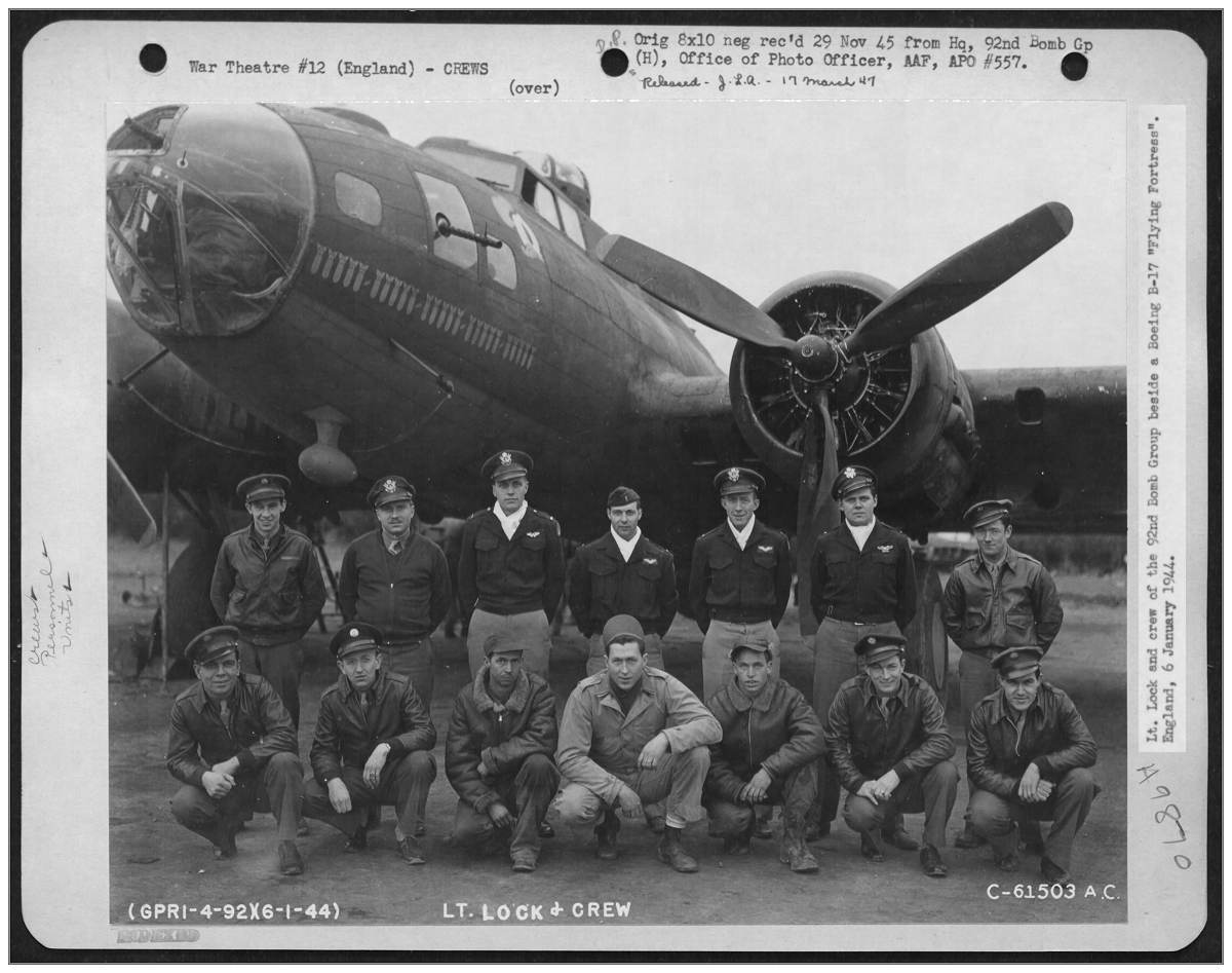 Original crew Lt. Lock - 06 Jan 1944, England