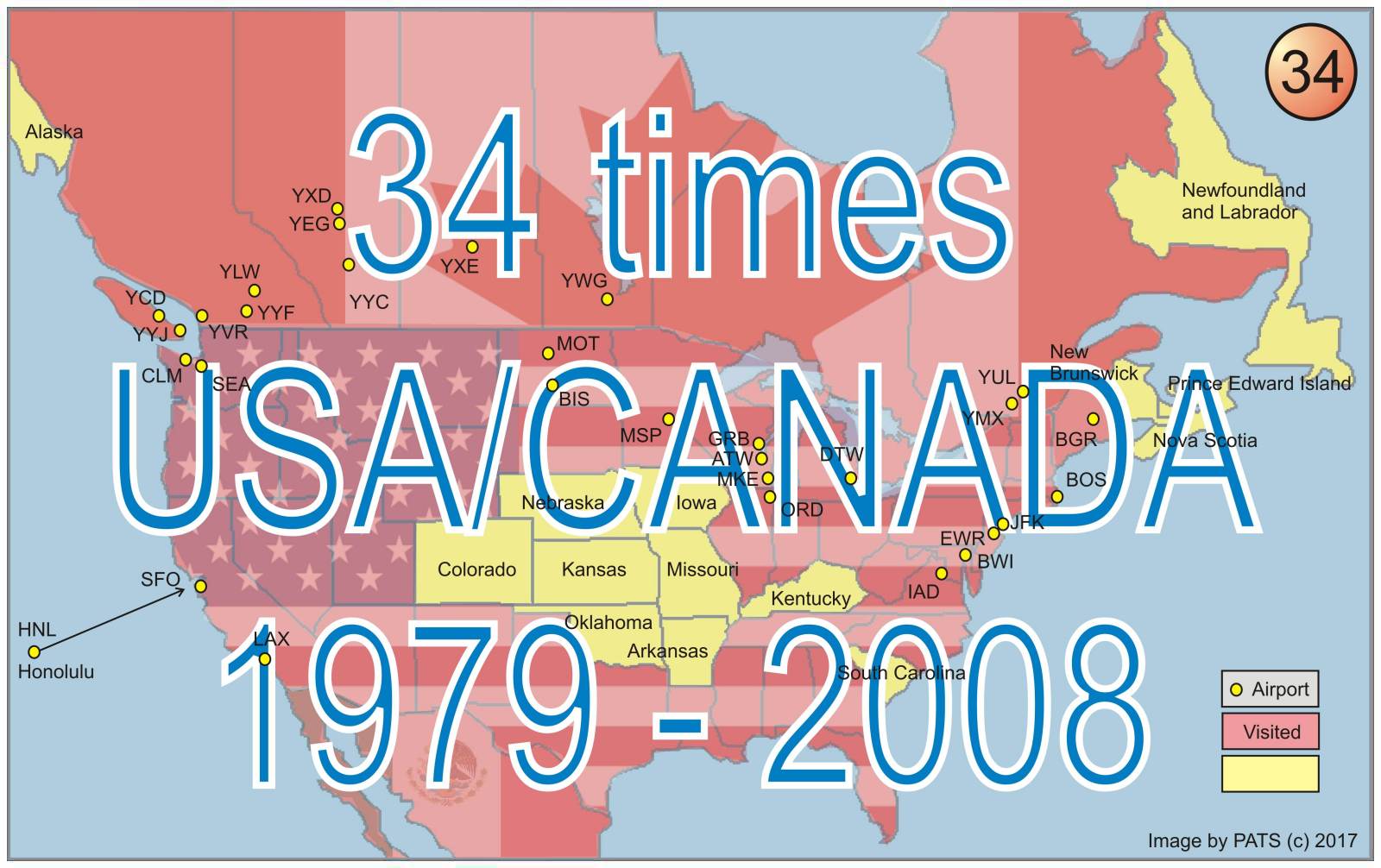 CANADA - USA- MEXICO - 34 times from 1979 to 2008 - by PATS