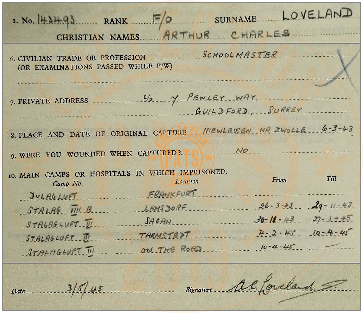 03 May 1945 - M.I.9. interview - Loveland