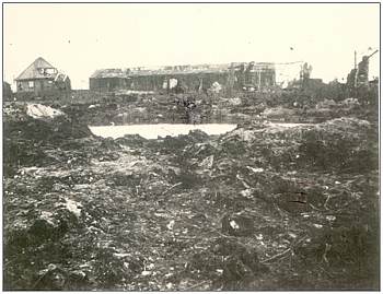 Damage near crash location of Lancaster ME722 - Hasselterdijk - photo taken 23 May 1944 - Mr. Buisman