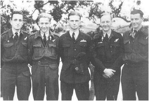 Five crew members ME785 - Fry, Sage, Roche, Whittenbury and Hill - Feb 1944