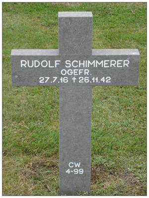 Ogefr. Rudolf Schimmerer - headstone CW-4-99 - by Fred Munckhof