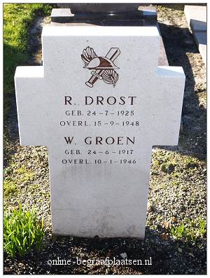 Grafsteen - Roelof Drost - bron: online-begraafplaatsen.nl