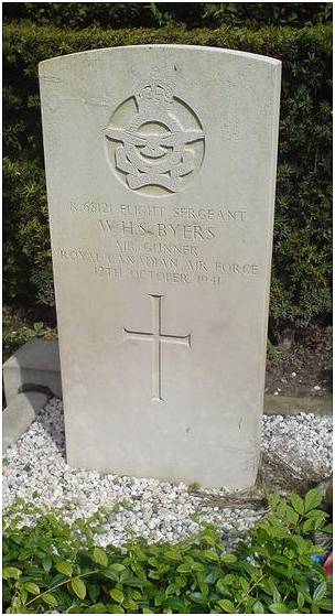 headstone - F/Sgt. William H. S. Byers - CAN - RCAF - Age 28 - Cemetery Emmeloord