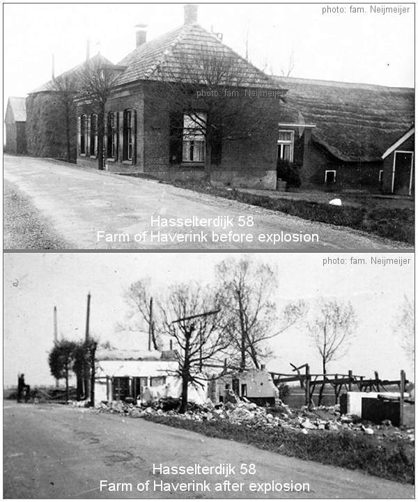 Farm of Haverink before and after explosion of 28 Apr 1943