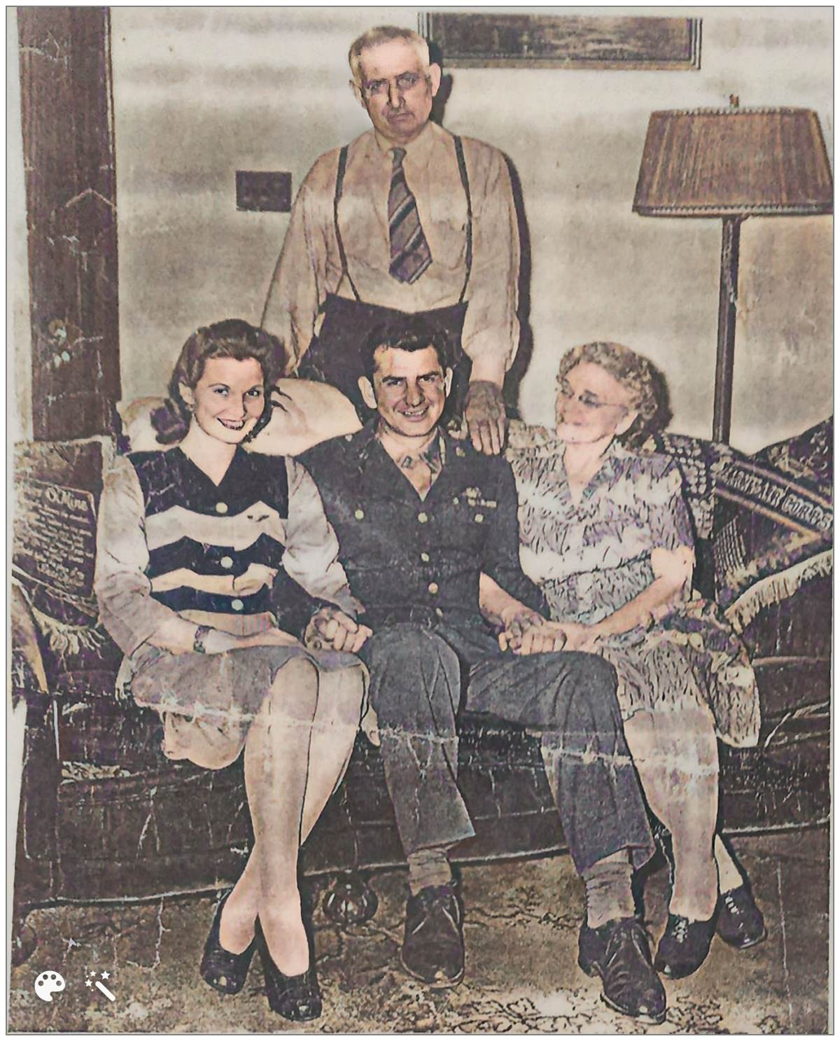 Gene Fennell back home with his parents Roy and Lillian and wife Bernice