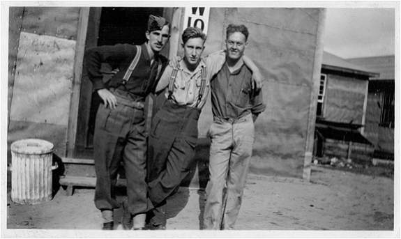 1941- Sgt. George Alexander Howitson (center) with two unknown servicemen