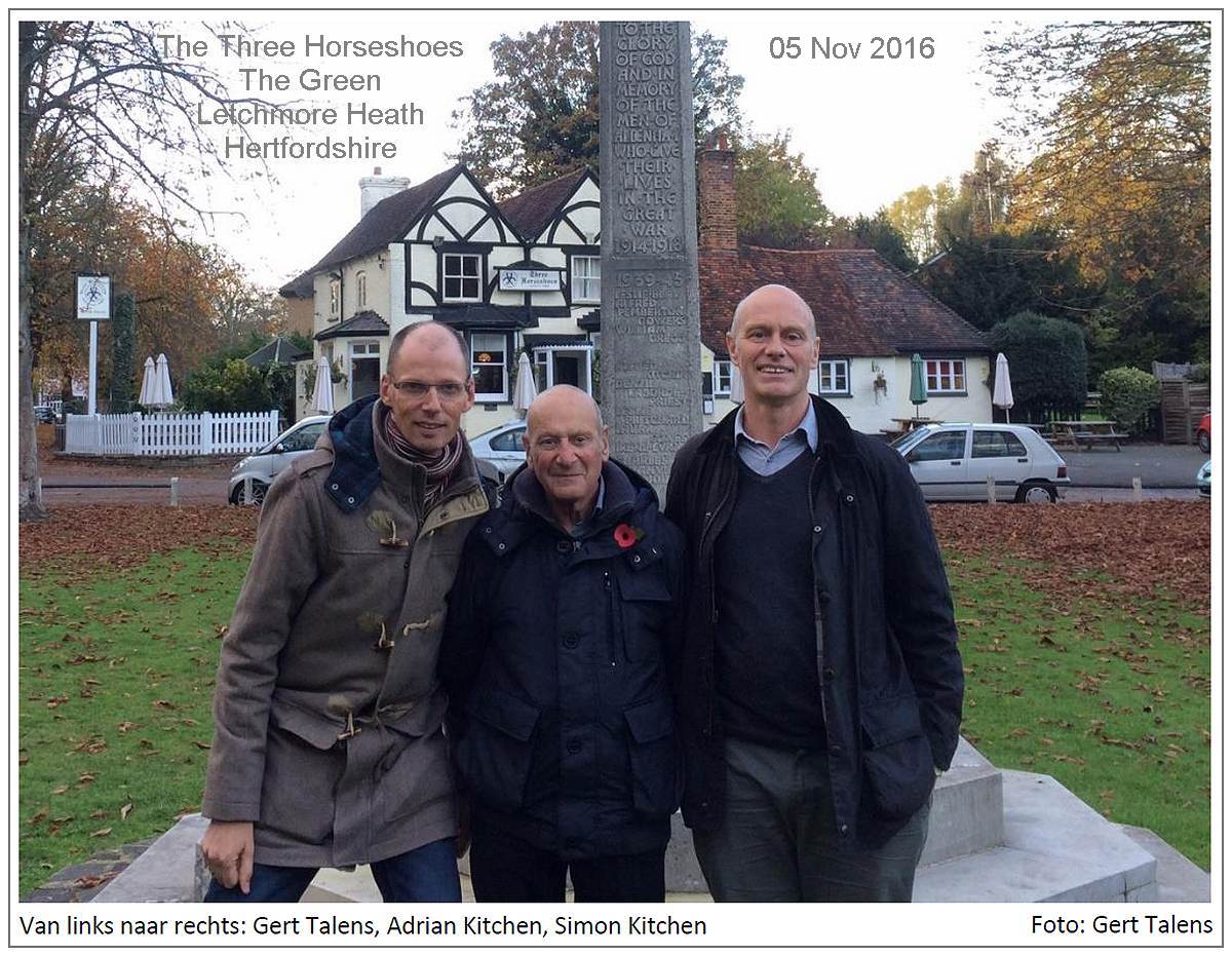 39-45 memorial in front of The Horseshoes, The Green, Letchmore Heath, Hertfordshore - 05 Nov 2016