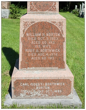 Grave marker - Carl 'Soggy' Borthwick Norton - Bethany United Cemetery - Ramsayville, ON