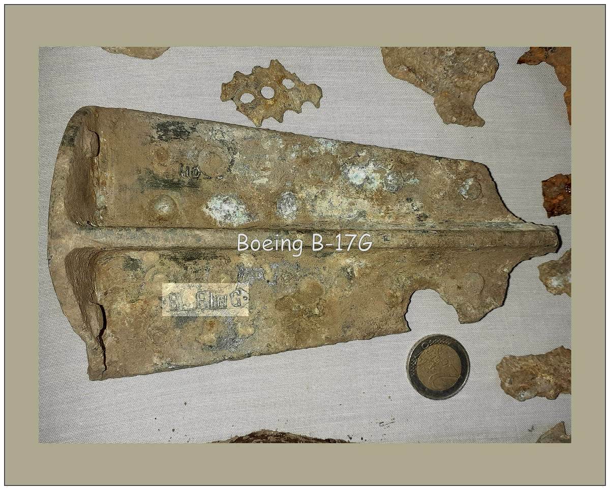 Part of B-17G - #42-37751 with text BOEING - found on Kavel H-18 - 15 Jan 2021