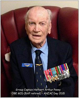 ANZAC 25 Apr 2015 - Group Captain Herbert Arthur Penny - OBE MID (RAF retired)
