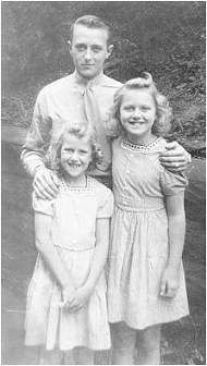 Harry with his nieces Carol and Majorie Haseman
