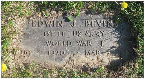 1st Lt. Edwin J. Bevins - US ARMY - WORLD WAR II