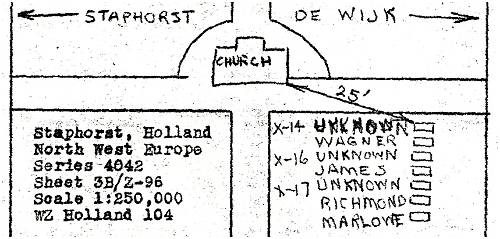 Sketch Churchyard Staphorst - Dec 1945 - IDPF Hyland