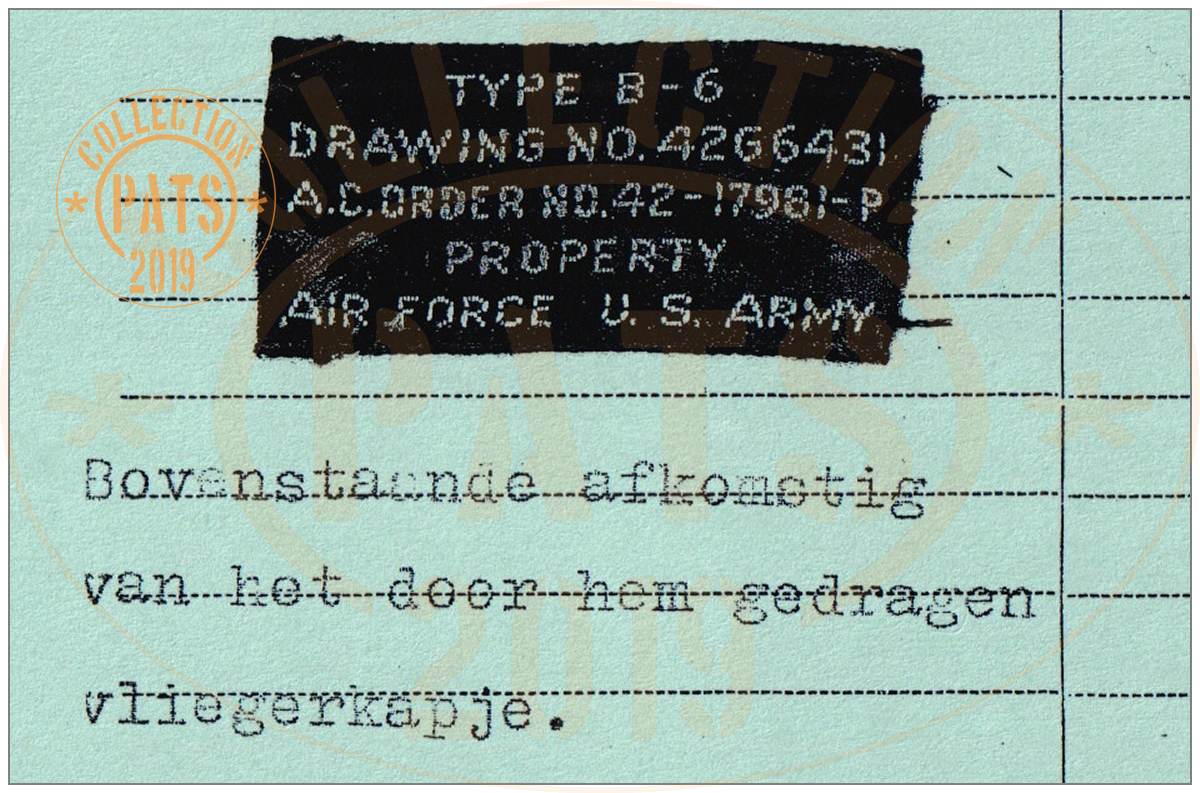 Label of Flier cap of 2nd Lt. John Jay Lyons