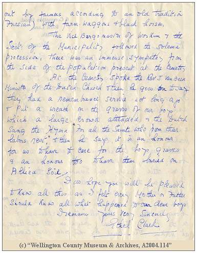 Letter Mrs. Ethel Clark to Mr. G. E. Reynolds - 29 Dec 1943