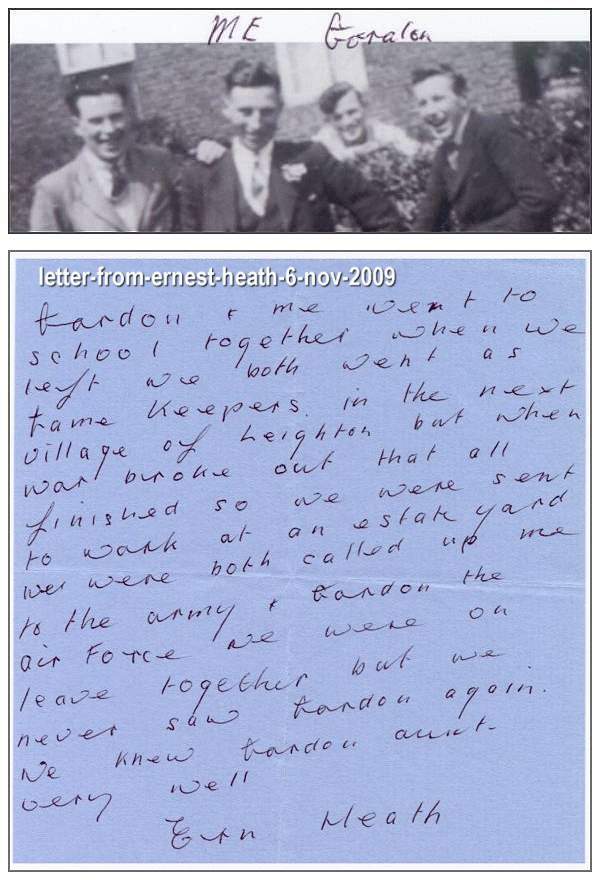 Letter from Ernest Heath, Much Wenlock - 06 Nov 2009