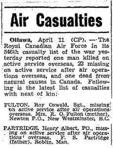 Casualties Air Force - list 546 - Missing