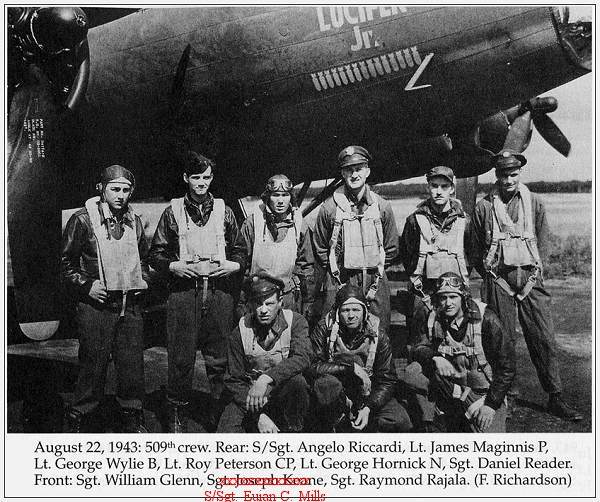 Crew Maginnis - in front of Lucifer Jr. RQ-U 42-29812 on duty in England