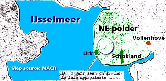 Map - IJsselmeer area - O'Barr seen on ground