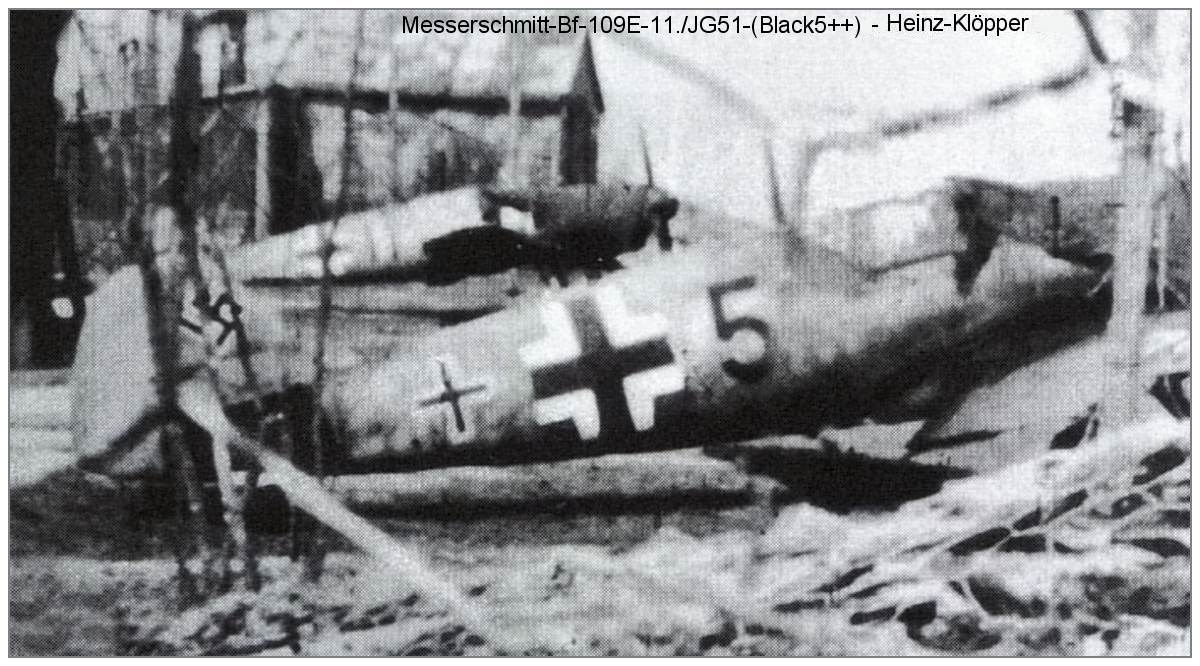 Heinz Klöpper - with 11./JG 51 - Schwarze 5 + +