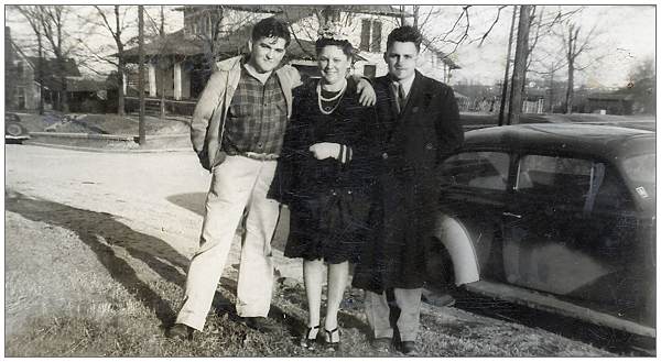 Milton E. Thompson with Mrs. Vennie Stewart and William 'Bill' Becton