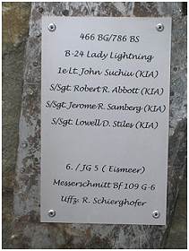 Nijensleek - 15 Aug 1944 Memorial - 1st plaque (with Samberg)