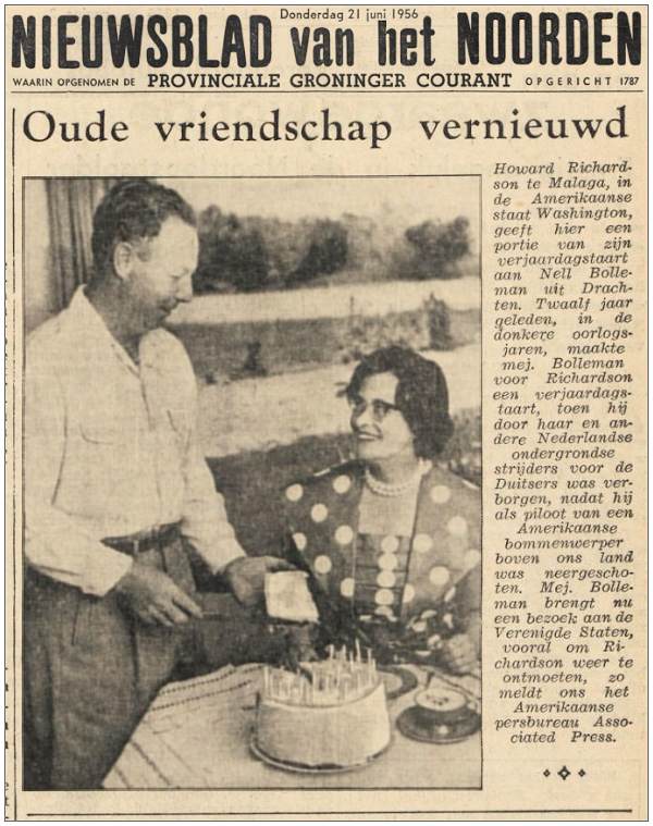 clip NVHN - 21 Jun 1956 - Howard Richardson and Ms. Petronella 'Nel' Bolleman in Malaga, WA