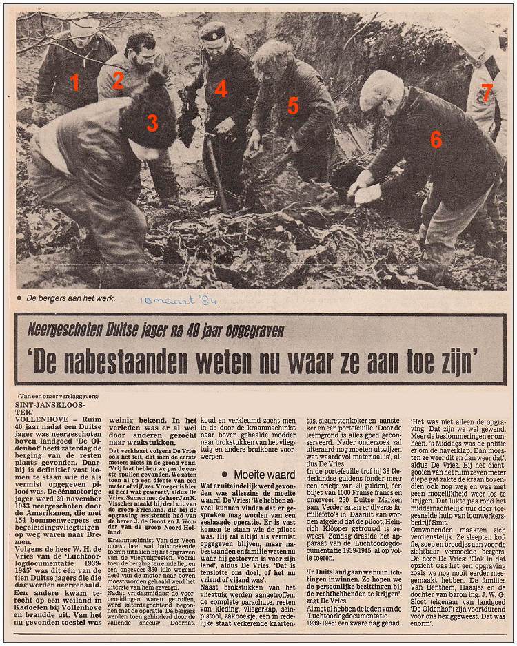 Newspaper clip - Salvage at 'De Oldenhof' - Saturday 10 Mar 1984