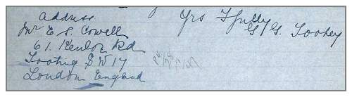 Address Mr. E. S. Cowell - in letter Mr. J. J. Toohey - 22 Jan 1947