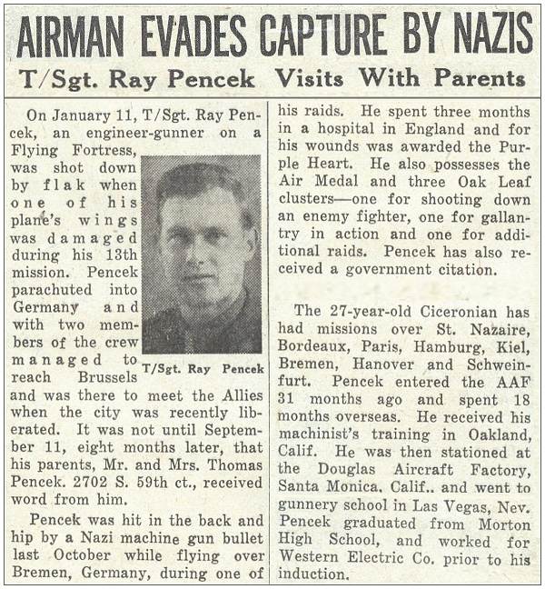 News clip - Airman Evades Capture By Nazis