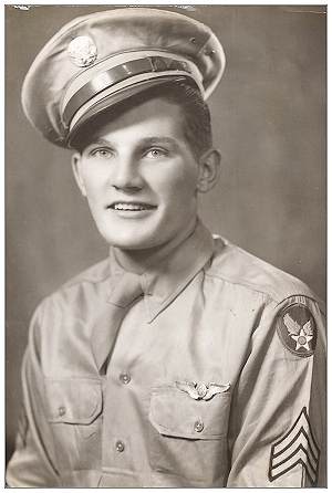 S/Sgt. Roger Walter Collins - Tail Turret Gunner - Army portrait - courtesy Jack Collins, nephew