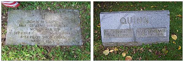 John H. Ouinn and Marion LaPlante Quinn - gravemarkers