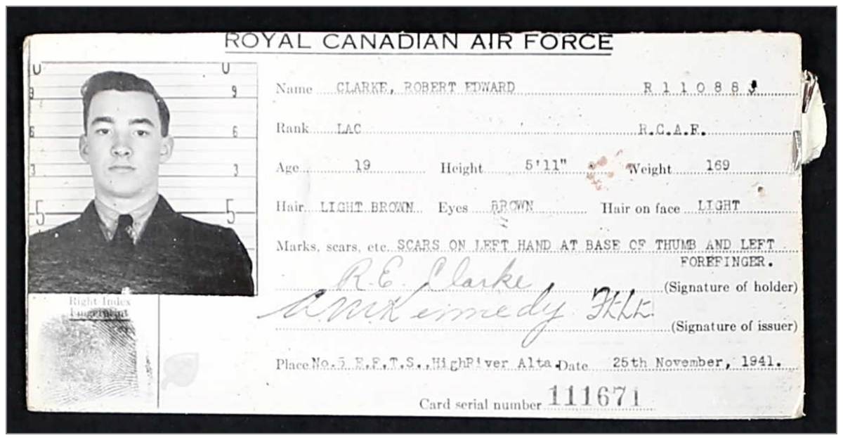 LAC - R/110883 - Robert Edward Clarke - RCAF