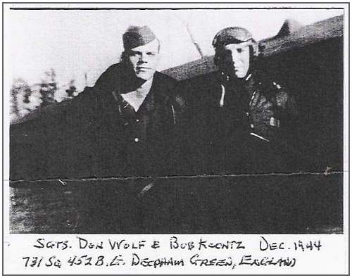 Sgts. Don Wolf and Bob Koontz, Deopham Green, Dec 1944