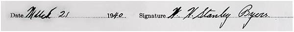 Signature - Attestation paper - William Harold Stanley Byers