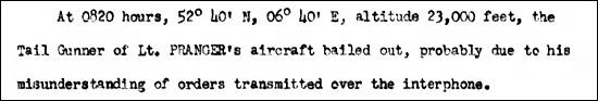 Statement 2nd Lt. M. Endelicato - pilot A/C No. 501