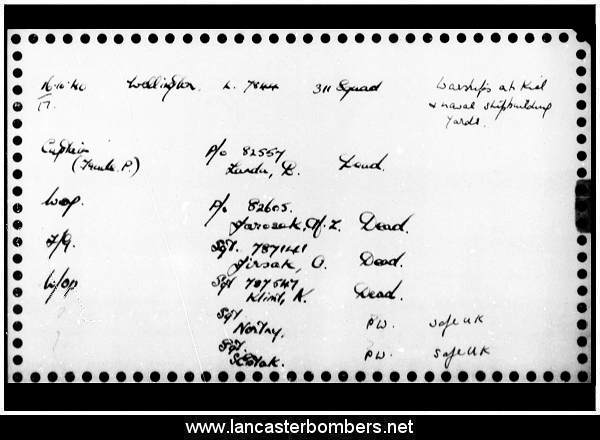 Loss Card - L7844 - KX-T - Land - via www.lancasterbombers.net